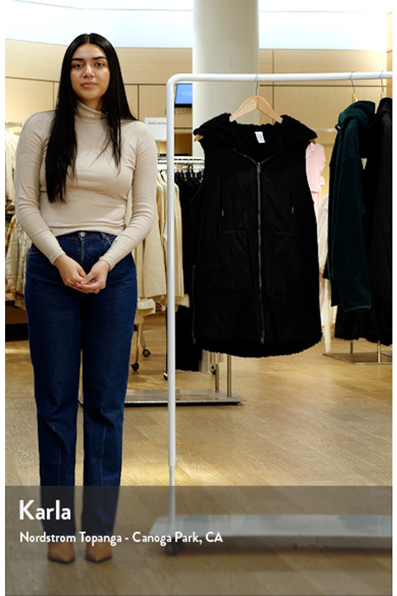 Cozy Insulated Hooded Faux Shearling Reversible Vest video
