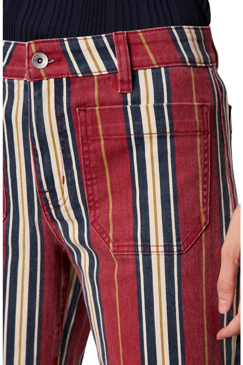 Mariner Wide Leg Stripe Ankle Pants, Alternate, color, VERY BERRY RED