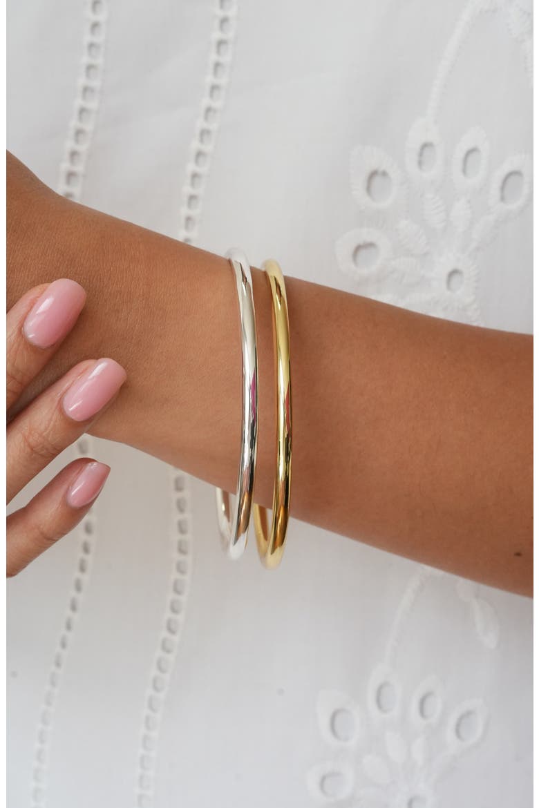 Two-Tone Bangle Set, Alternate, color, GOLD/ SILVER