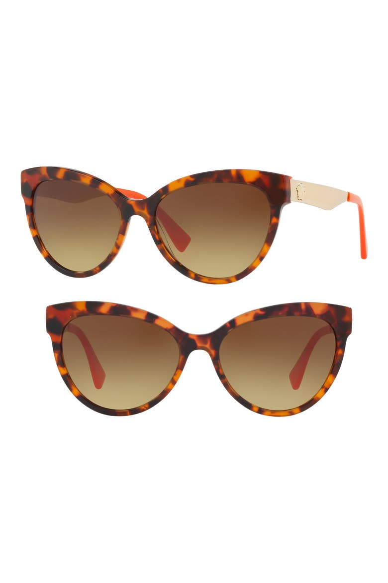 Cat Eye 57mm Sunglasses, Main, color, ORNGE BRWN