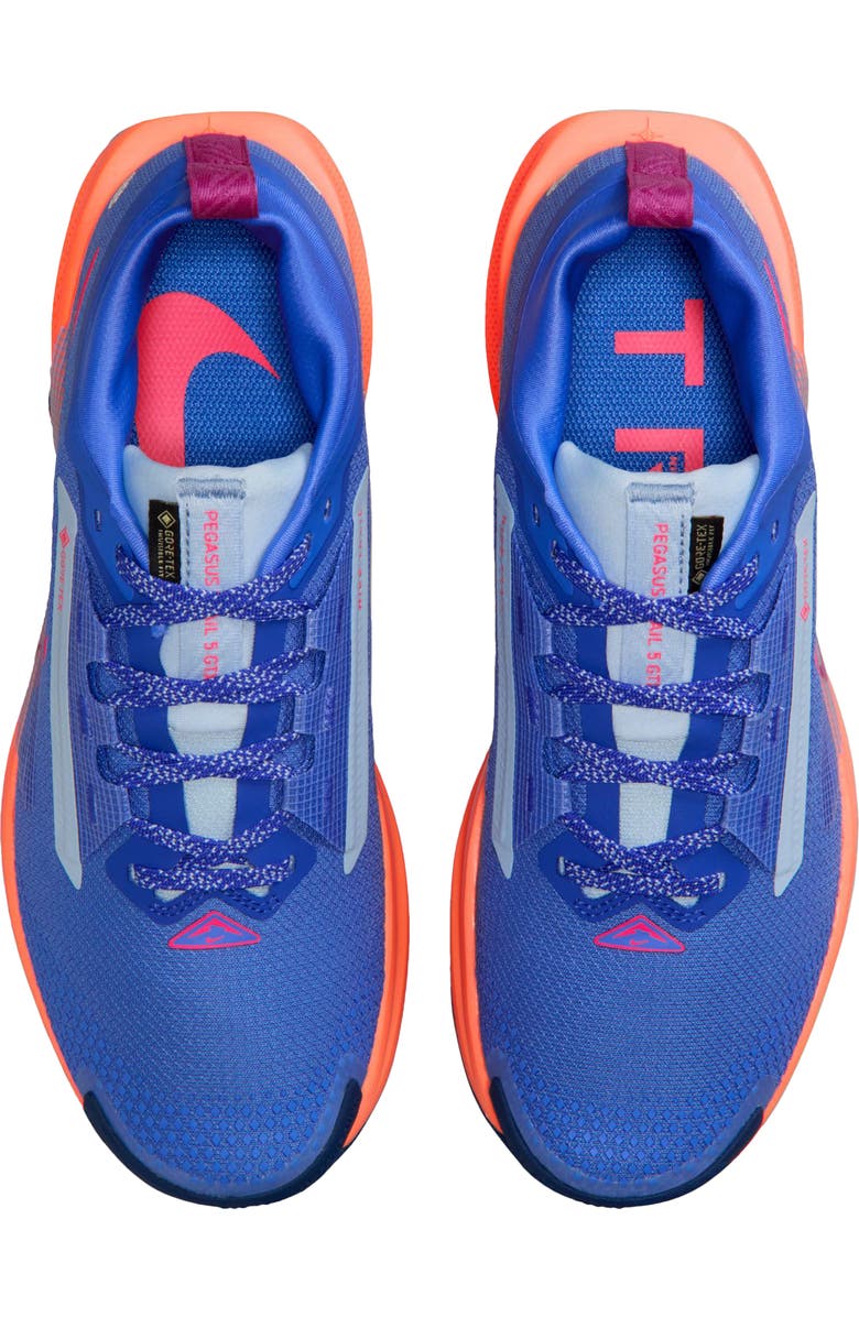 Nike Pegasus Trail 5 Gore-Tex<sup>®</sup> Waterproof Running Shoe, Alternate, color, 503 Saphre/Hyprpk