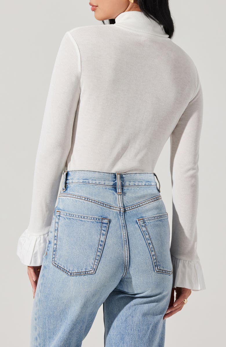 ASTR the Label Flare Sleeve Turtleneck Top, Alternate, color, White