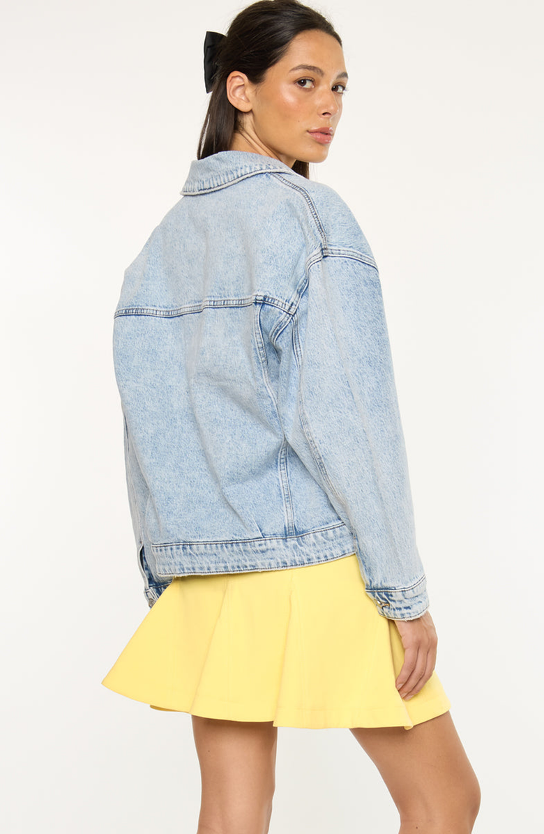 KanCan Illanie Oversized Denim Jacket, Alternate, color, Light Wash