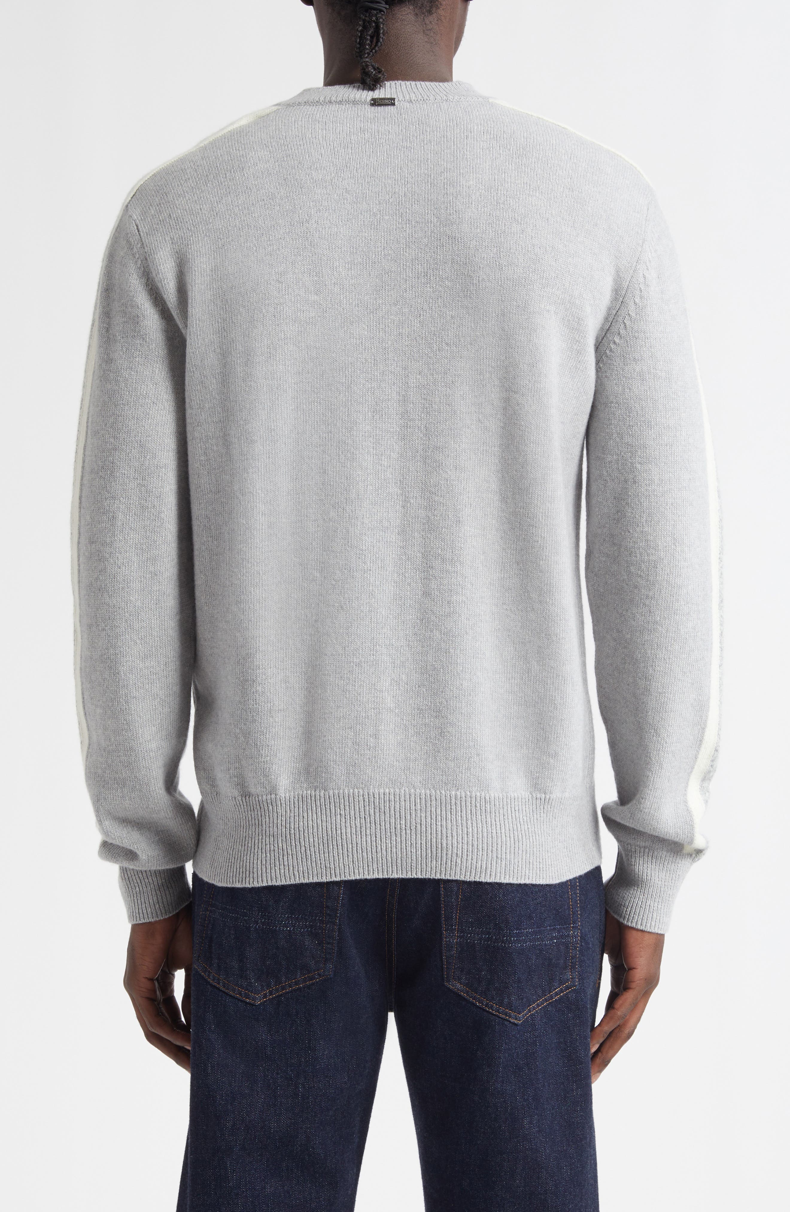 Side Stripe Wool Crewneck Sweater - image 2