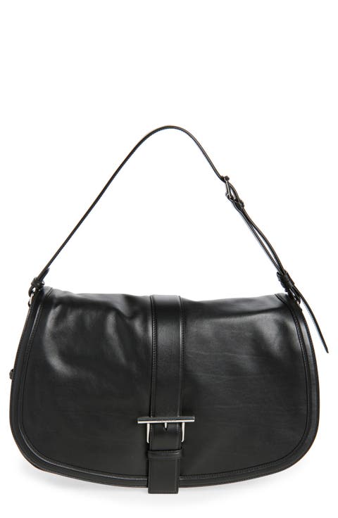 Maxi T-Bar Leather Shoulder Bag