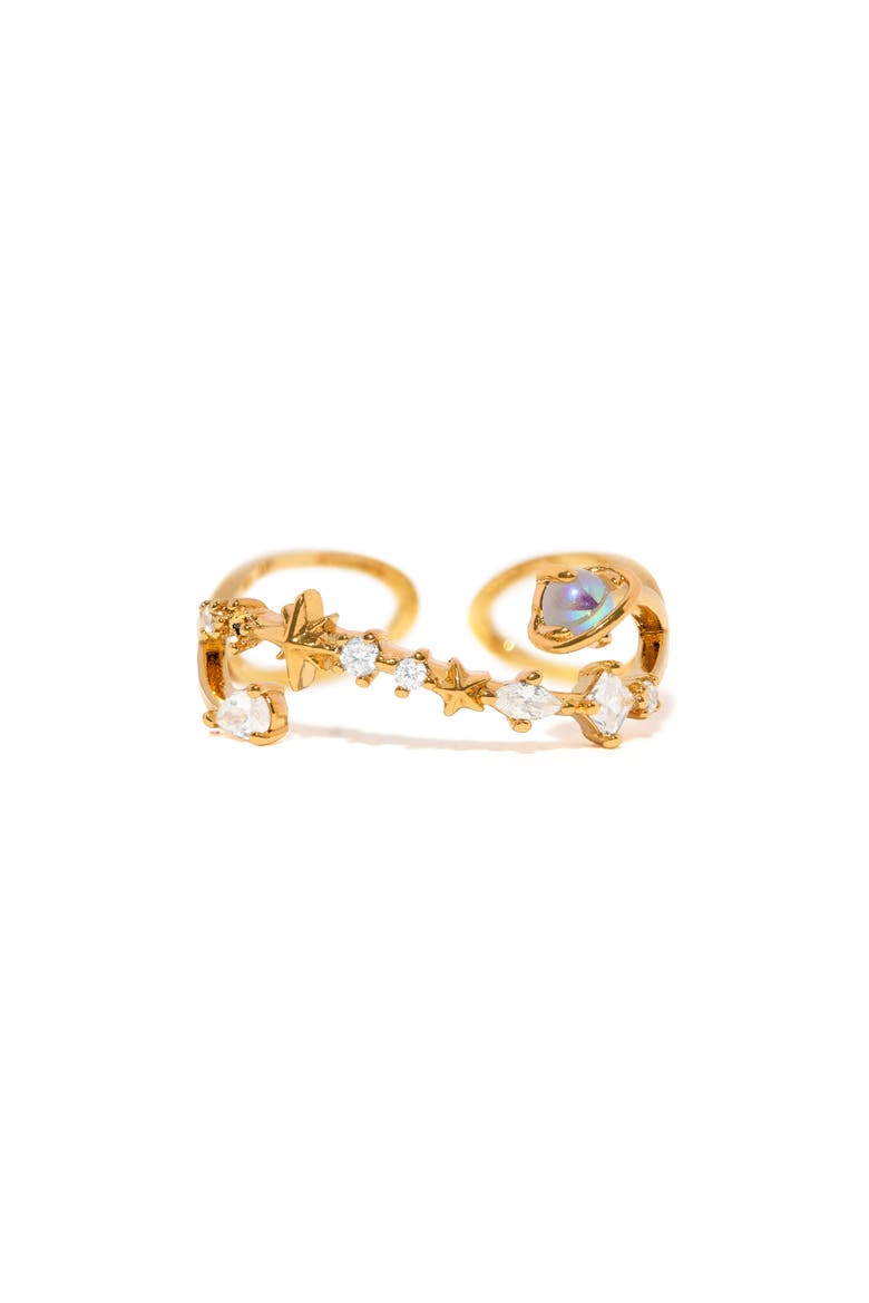 Solar Divide Adjustable Ring, Main, color, GOLD