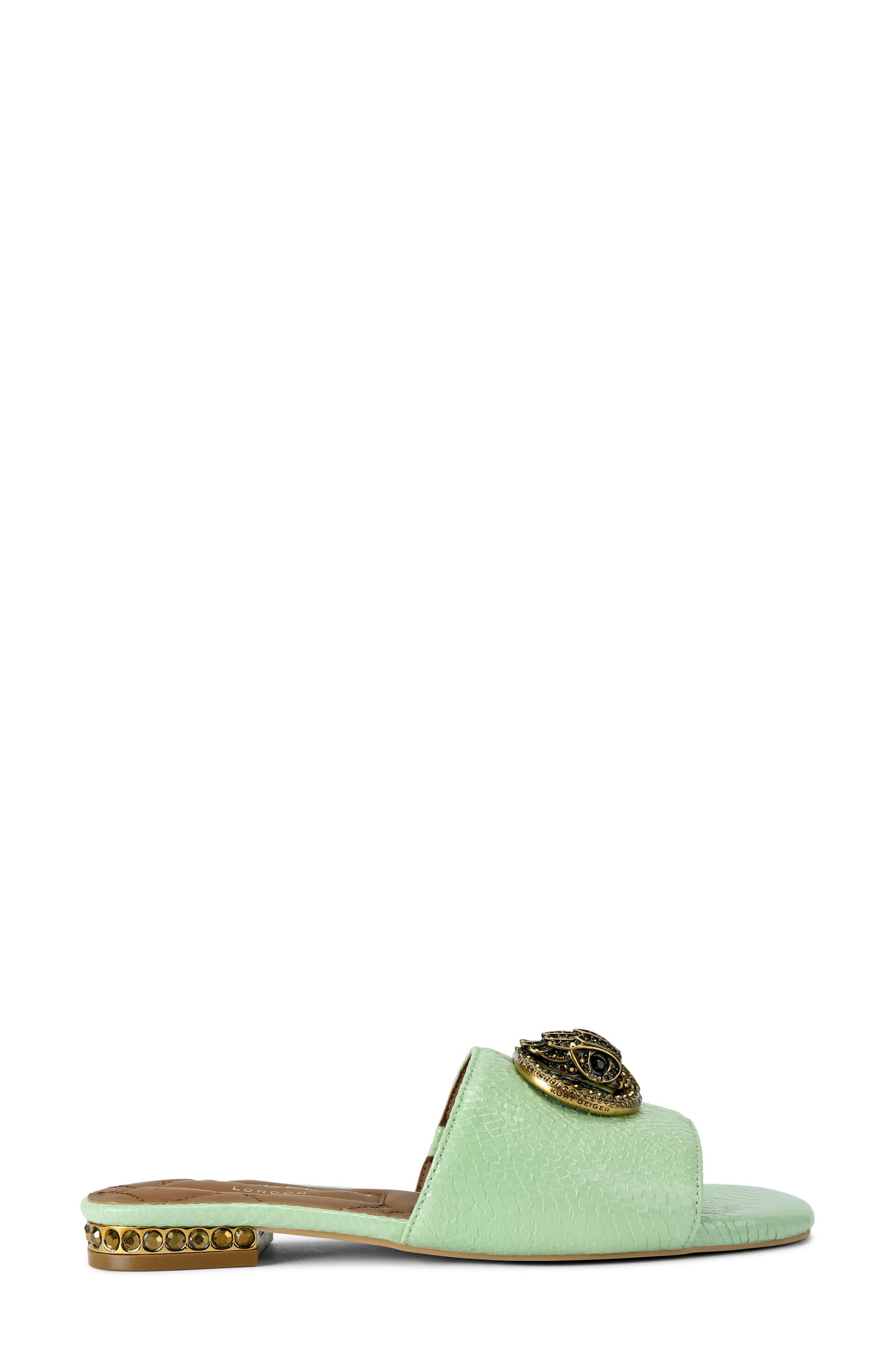 Kurt Geiger London Chelsea Snakeskin Embossed Leather Slide Sandal, Main, color, 