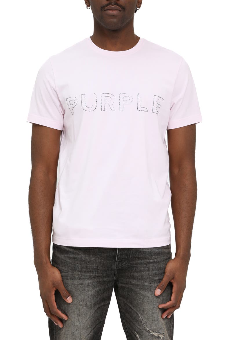 Studded Clean Jersey T-Shirt, Main, color, PINK