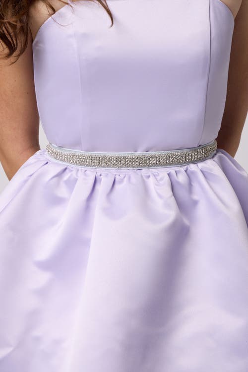 Un Deux Trois Stretchy Glitter Rhinestone Belt In Metallic