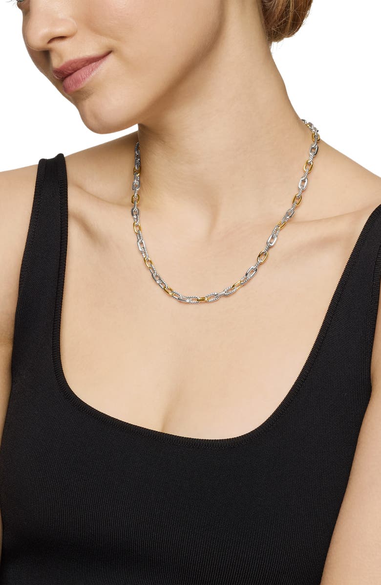 David Yurman DY Madison<sup>®</sup> Sterling Silver & 18K Yellow Gold Chain Necklace, 5.5mm, Alternate, color, Sterling Silver With 18K Gold