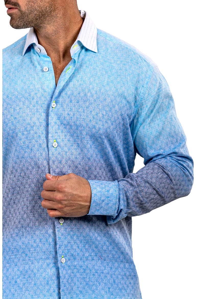 Fibonacci Marthy Contemporary Fit Button-Up Shirt, Alternate, color, BLUE