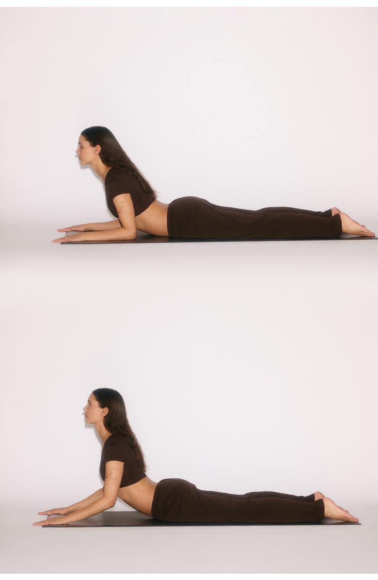 H&M Relaxed Fit Wide Yoga Pants, Alternate, color, Warm Brown