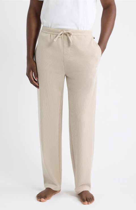 Waffle Knit Cotton Blend Pants