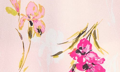 Jones New York Floral Button Accent Top In Petal Pink Multi