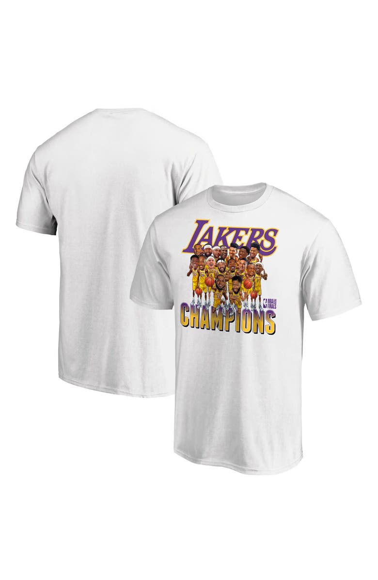 FANATICS Men's Fanatics Branded White Los Angeles Lakers 2020 NBA Finals Champions Team Caricature T-Shirt, Alternate, color,