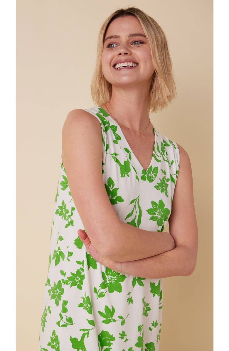 The Cat's Pajamas Pima Knit Nightgown Floral, Alternate, color, Isa