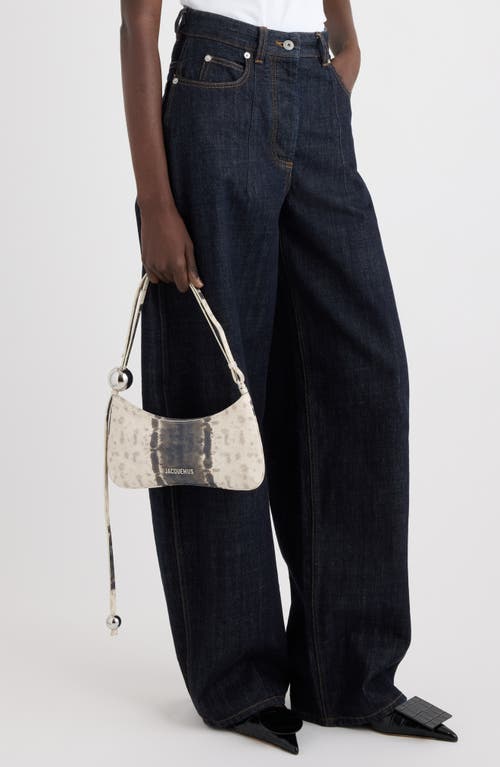 Jacquemus Le Bisou Perle Snake Embossed Leather Shoulder Bag
