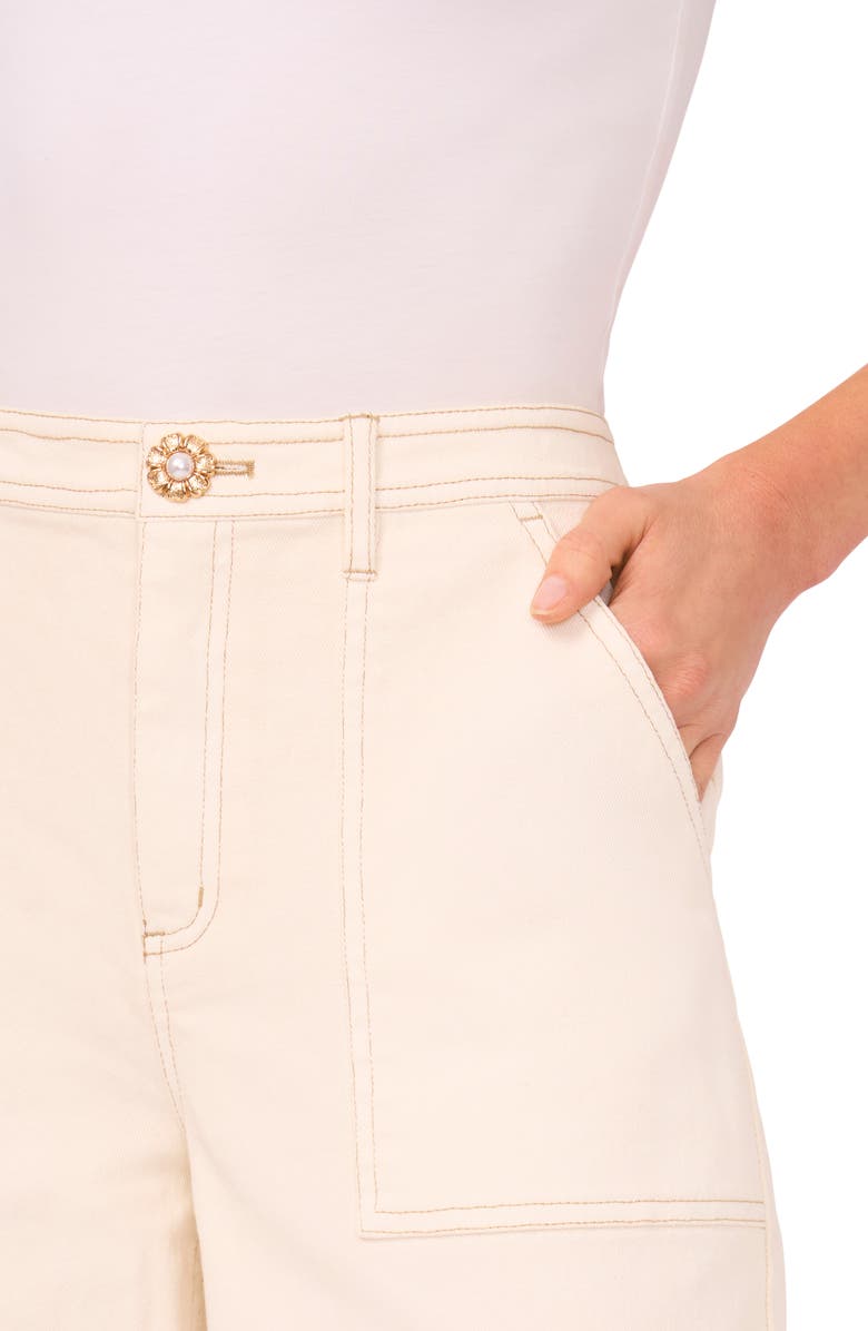 CeCe Wide Leg Jeans, Alternate, color, Soft Vanilla