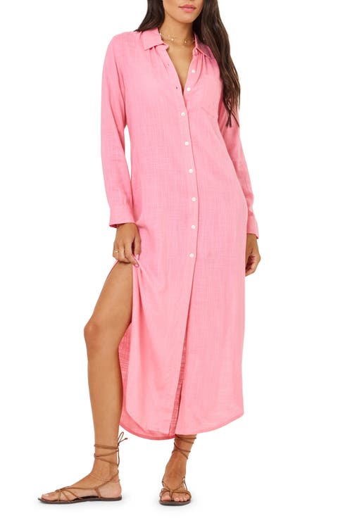 Presley Long Sleeve Cover-Up Shirtdress