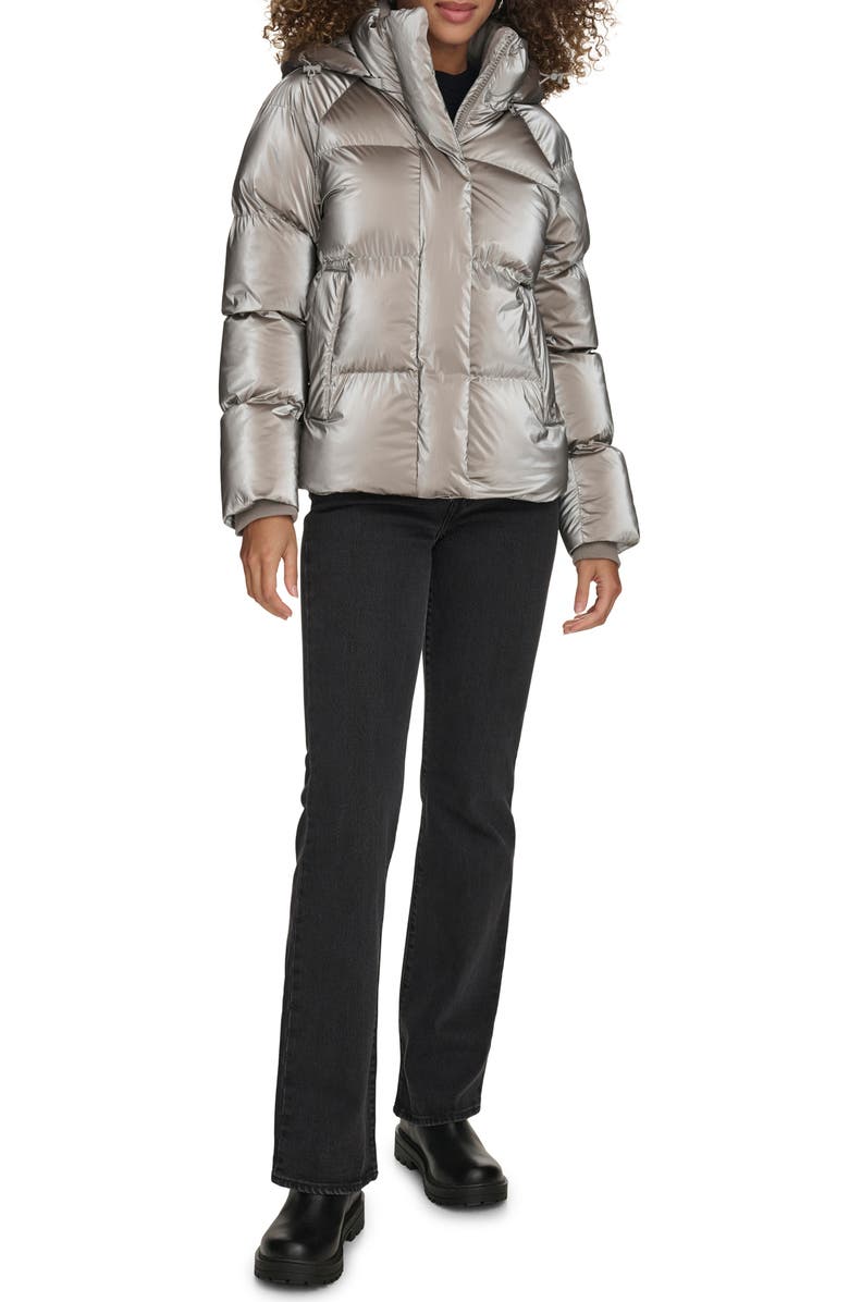 Levi's Hooded Quilted Puffer Jacket, Alternate, color, Silver