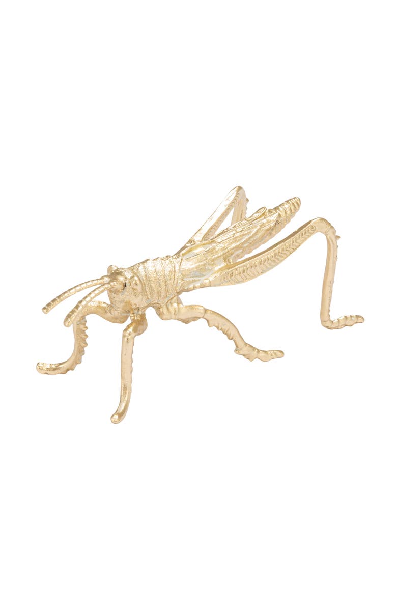 Storied Home Grasshopper Accent Figurine, Main, color, Gold