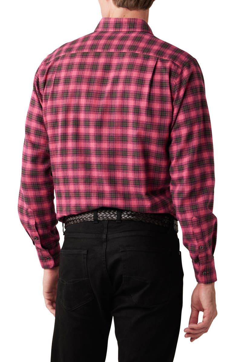 Rodd & Gunn Radbrook Sports Fit Plaid Flannel Button-Up Shirt, Alternate, color, Bubblegum