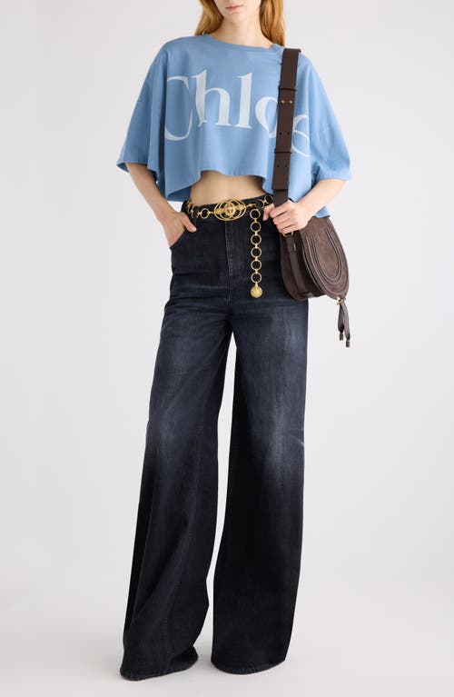Chloé Oversize Signature Logo Crop Graphic T-shirt
