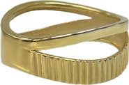 Argento Vivo Sterling Silver Diamond Cut Stack Ring