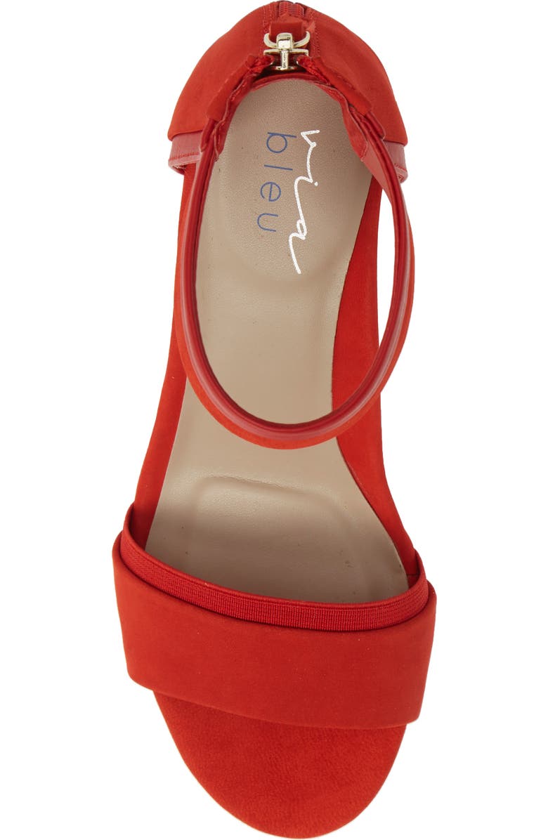 via bleu Priecilla Cuff Sandal, Alternate, color, Chili Pepper Nubuck Leather
