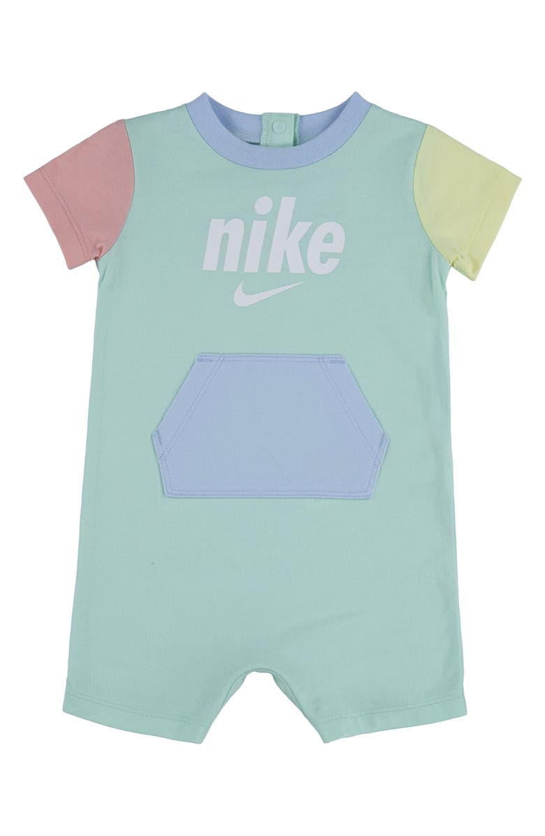 Nike Colorblock Romper, Main, color, Mint Foam