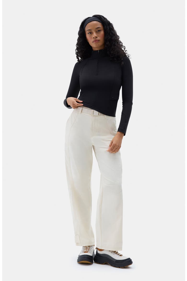 Bastille High Waist Ripstop Pants, Alternate, color, OATMILK