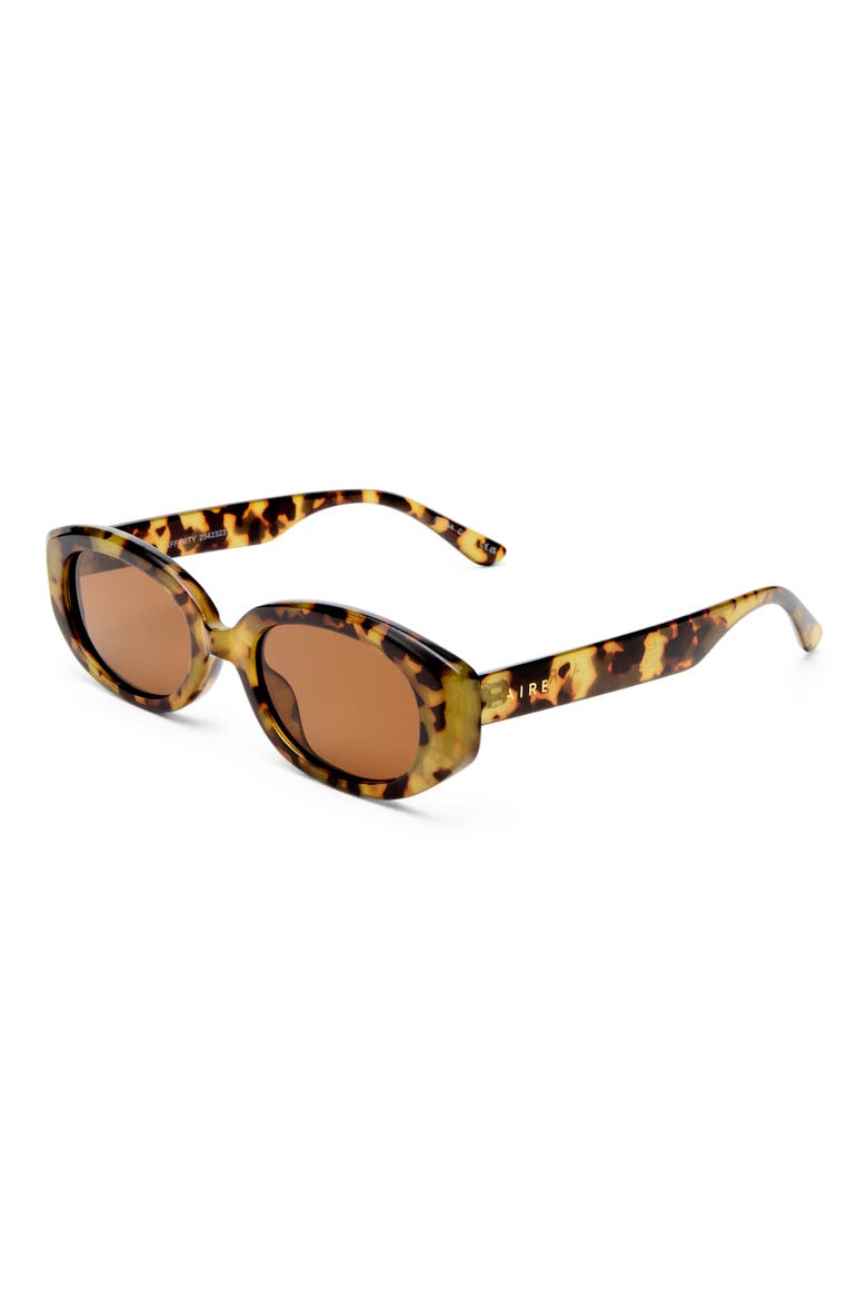 Affinity 52mm Oval Sunglasses, Alternate, color, MOTTLED TORT / BROWN MONO