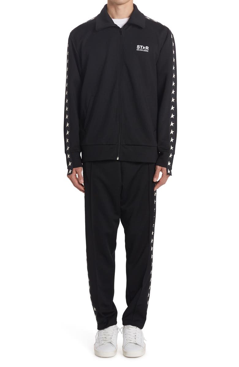 Golden Goose Star Logo Track Jacket, Alternate, color, Black