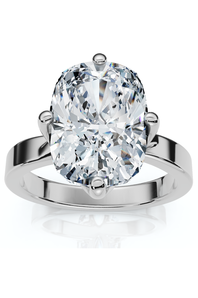 Certified 4Ct Elongated Cushion Diamond Cigar Band Engagement Ring Lab Grown, Main, color, 14k White Gold