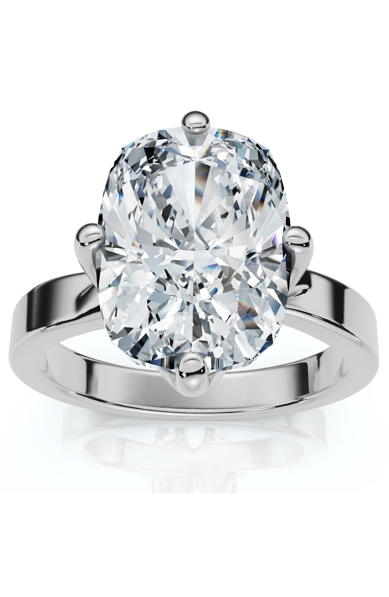 Bliss Diamond Certified 4Ct Elongated Cushion Diamond Cigar Band Engagement Ring Lab Grown, Main, color, 14K White Gold