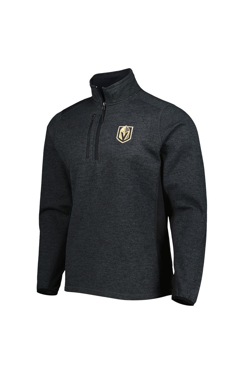 ANTIGUA Men's Antigua Heathered Black Vegas Golden Knights Course Quarter-Zip Jacket, Alternate, color, Heather Black