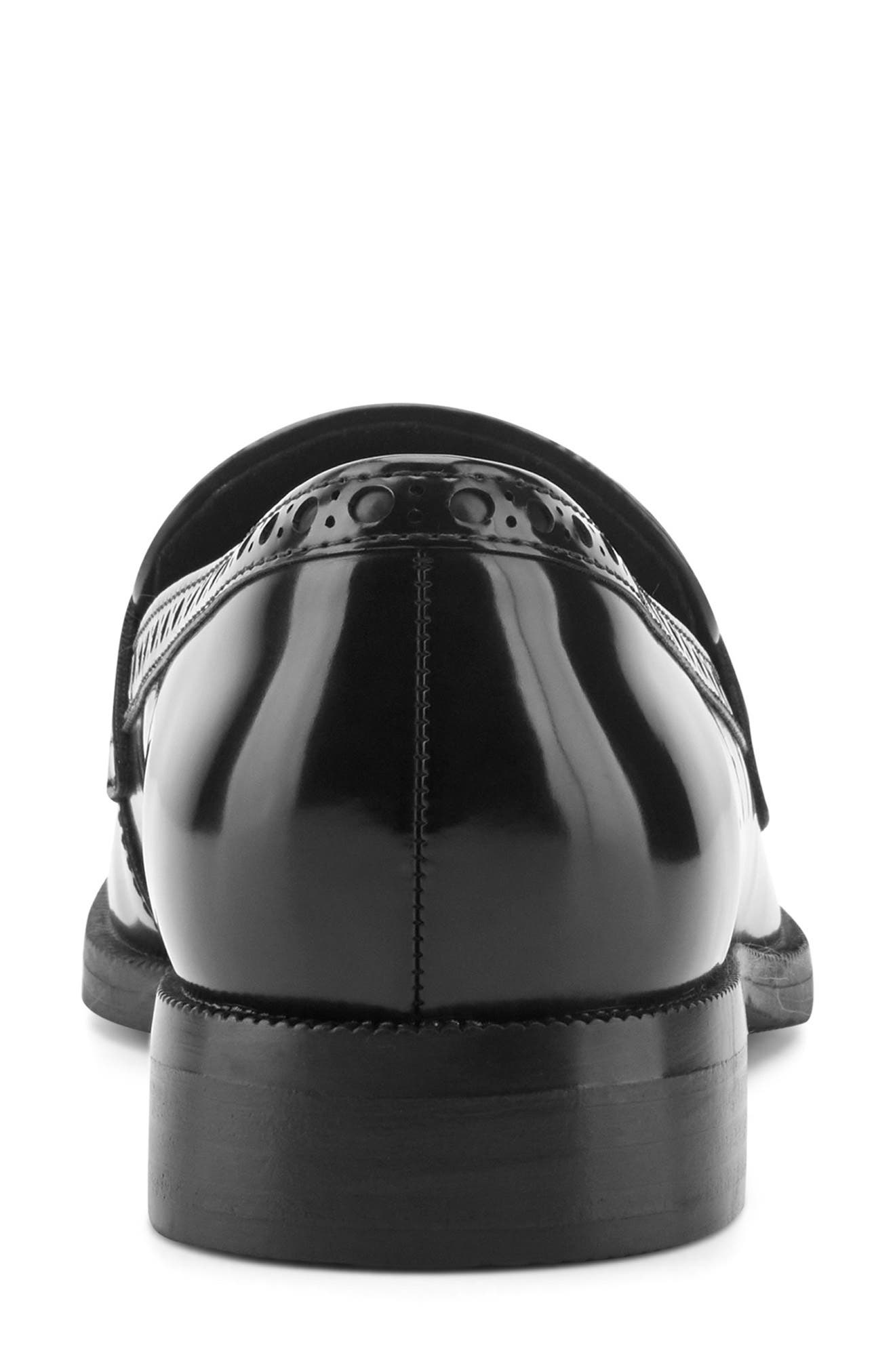 Vianna Faux Leather Loafer, Alternate, color, BLACK