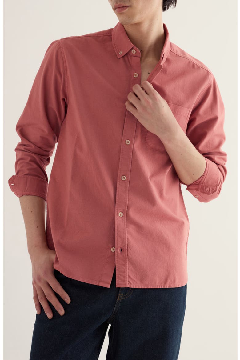 Jenken Garment Dyed Organic Cotton Oxford Shirt, Main, color, ROSE DEW