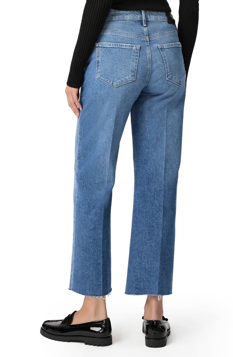 PAIGE Leenah Raw Hem High Waist Ankle Wide Leg Jeans, Alternate, color,