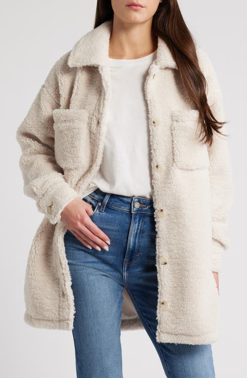 Plaid Fleece Shirt Jacket