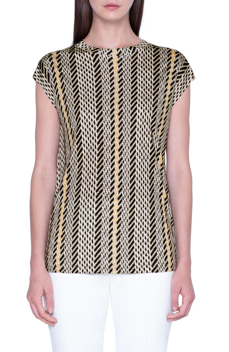 Akris Tweed Print Silk Tunic, Main, color, 