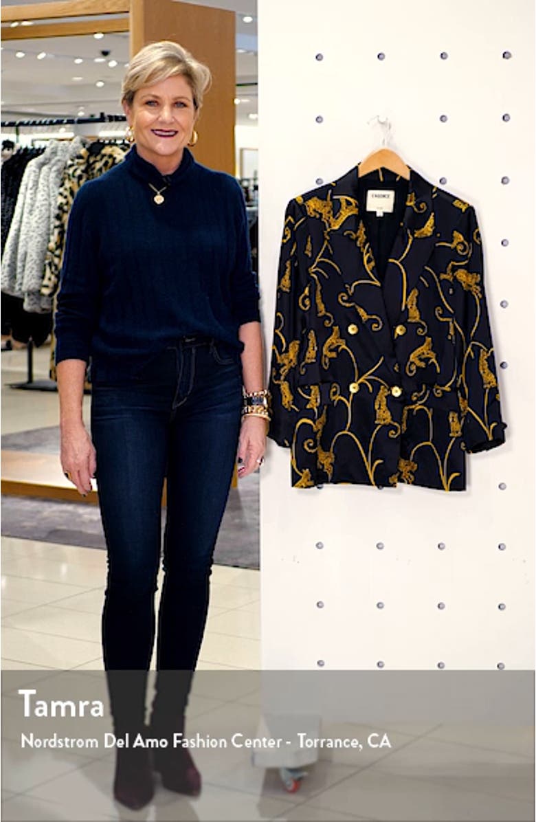 Taryn Leopard Print Silk Blazer, sales video thumbnail