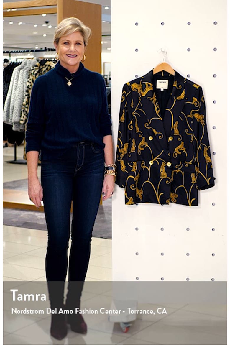 Taryn Leopard Print Silk Blazer (Nordstrom Exclusive) video
