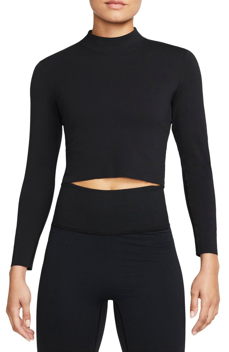 Nike Dri-FIT Luxe Long Sleeve Crop Top, Main, color, 