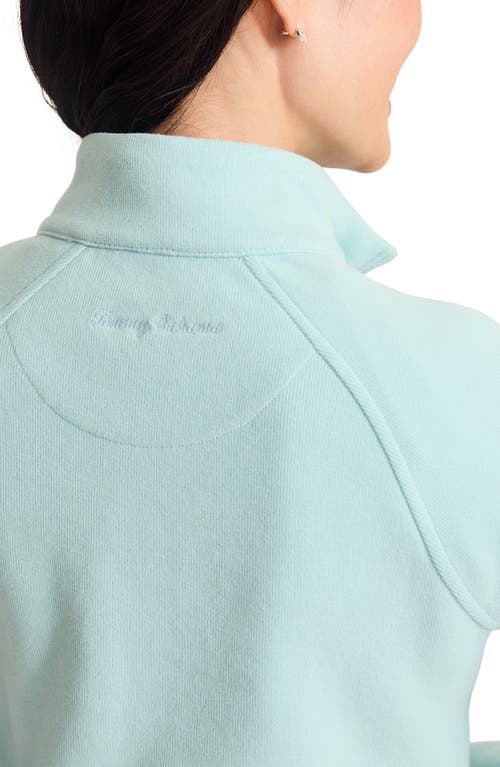 Tommy Bahama New Aruba Stretch Cotton Half Zip Pullover In Iced Aqua