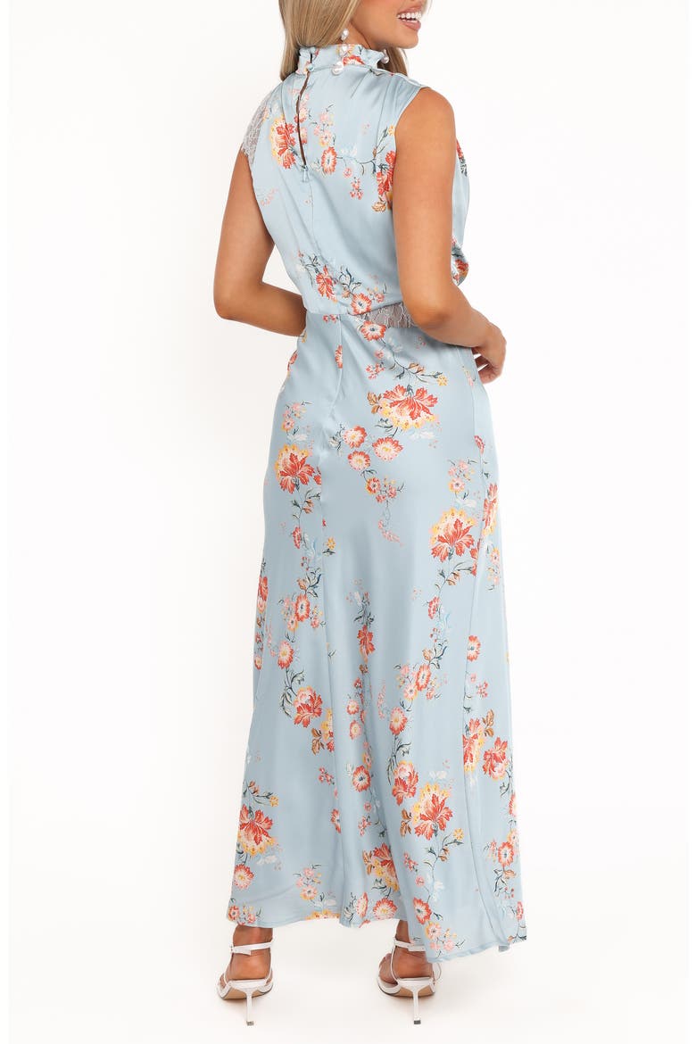 AnaBelle Floral Lace Mock Neck Maxi Dress, Alternate, color, BLUE FLORAL