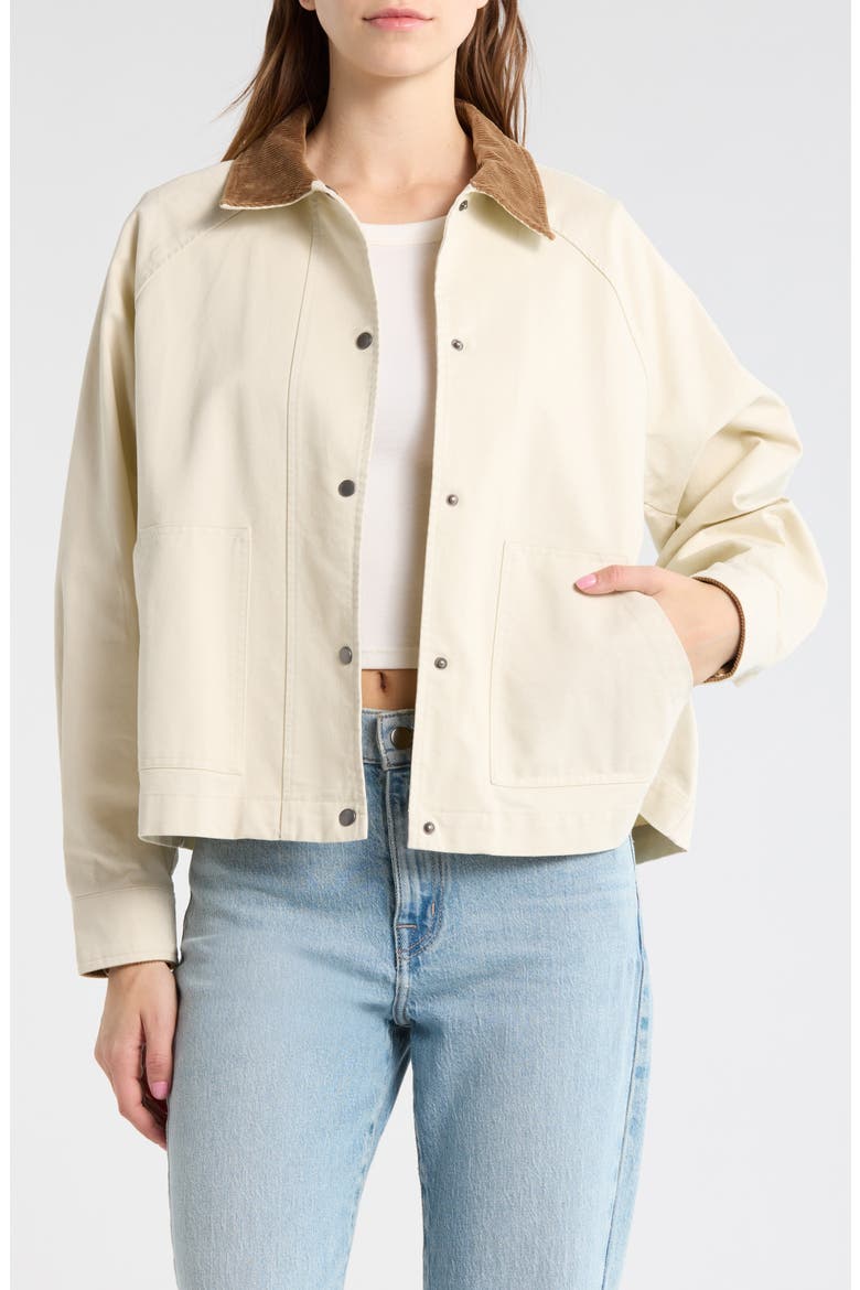 Twill Barn Jacket, Main, color, IVORY DOVE
