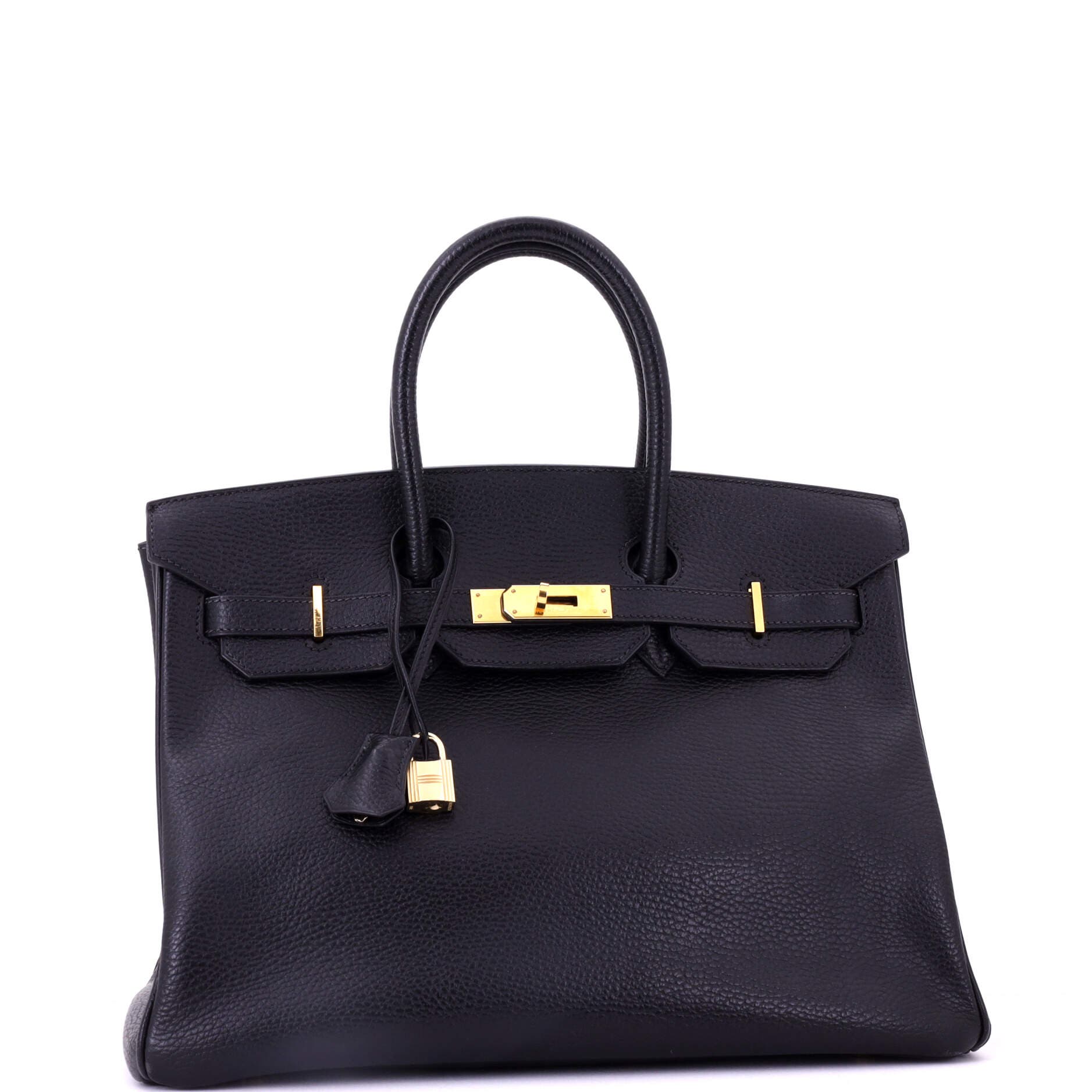 Pre-Owned Hermes Birkin Handbag Black Ardennes with Gold Hardware 35, Alternate, color, Noir