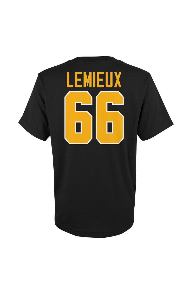 Mitchell & Ness Youth Mitchell & Ness Mario Lemieux Black Pittsburgh Penguins Name & Number T-Shirt, Alternate, color, 