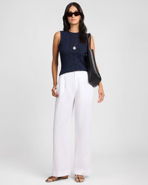 Onia Linen Cable Knit Tank In Blue